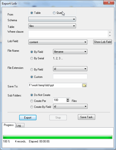 Export SQL Server IMAGE / VARBINARY(MAX) to PPT files with GUI tool