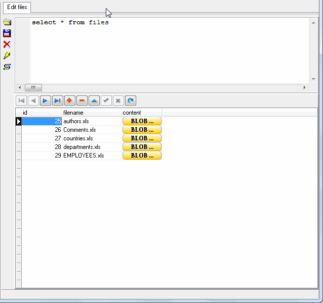 Batch import excel files into MySQL BLOB  - view