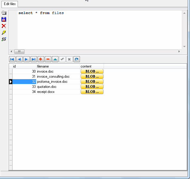 Batch import word files into SQLite BLOB  - view