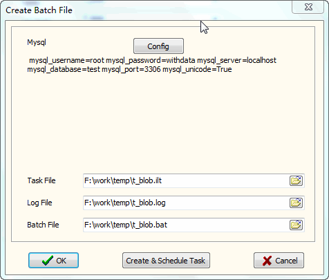 Creating a batch file for a scheduled LOB task in DBBlobEditor