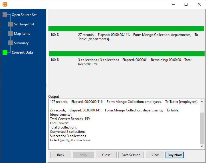 Import data from MongoDB Collections To relational databases Tables - import