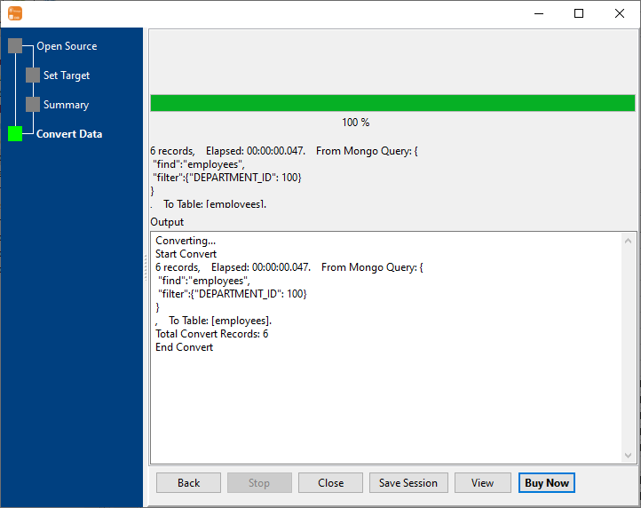 Import data from MongoDB Query To relational databases Table - convert