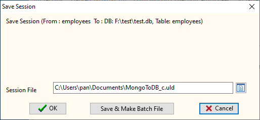 Convert MongoDB to relational databases - save session