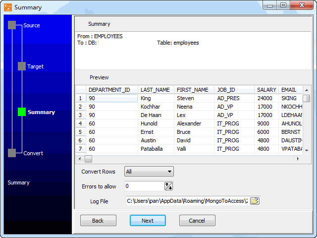 Import data from MongoDB Collection To SQL Server Table - summary