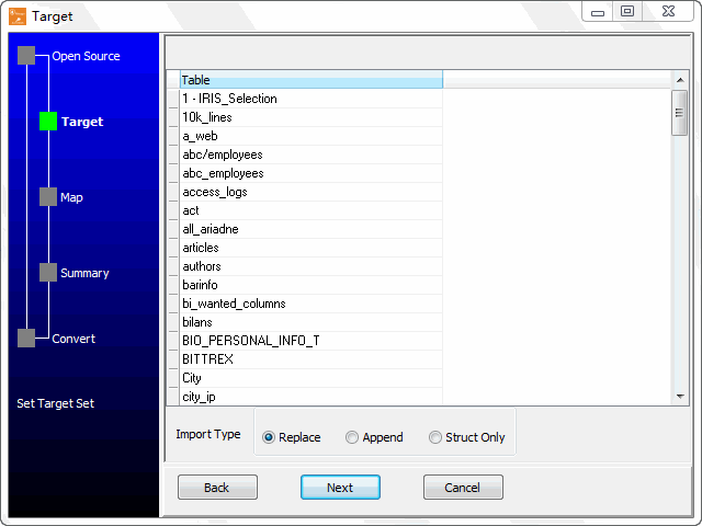 Import data from MongoDB Collections To DB2 Tables - target tables