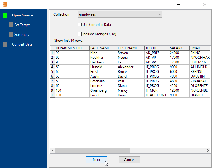 Export data from MongoDB Collection To File - select collection