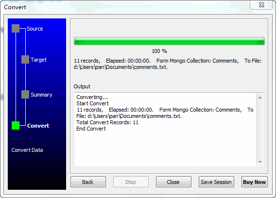 Oracle To Files - export by session