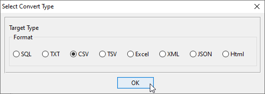 Export data from MongoDB Query To File - select file type