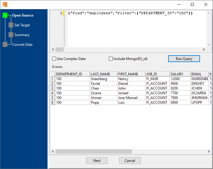 convert MongoDB query results to TSV file - run query