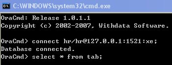 Oracle Command Tool - connect as normal