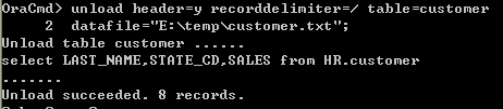 Oracle Command Tool - unload oracle custom record delimiter