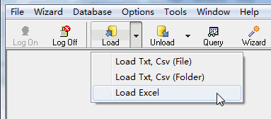 Import data from Excel to Oracle - import file button