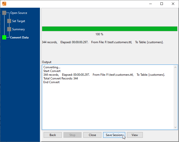 Import data from file To SQLite -  import data