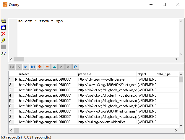 Store RDF N-Triples file (.nt, .ntriples) to PostgreSQL - view  PostgreSQL table