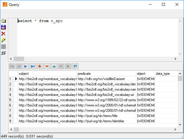 Store XML format RDF file (.rdf, .owl) to DBF (dBase, FoxBase, FoxPro) - view  DBF (dBase, FoxBase, FoxPro) table