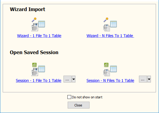 Batch import RDF data To SQLite - task window