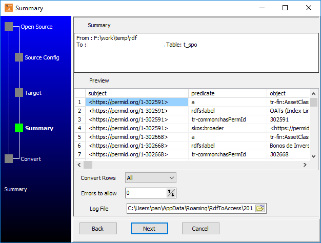 Batch import RDF data To DB2 - preview