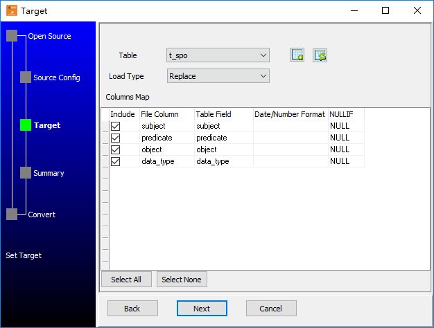 Import data from RDF to Access - select table