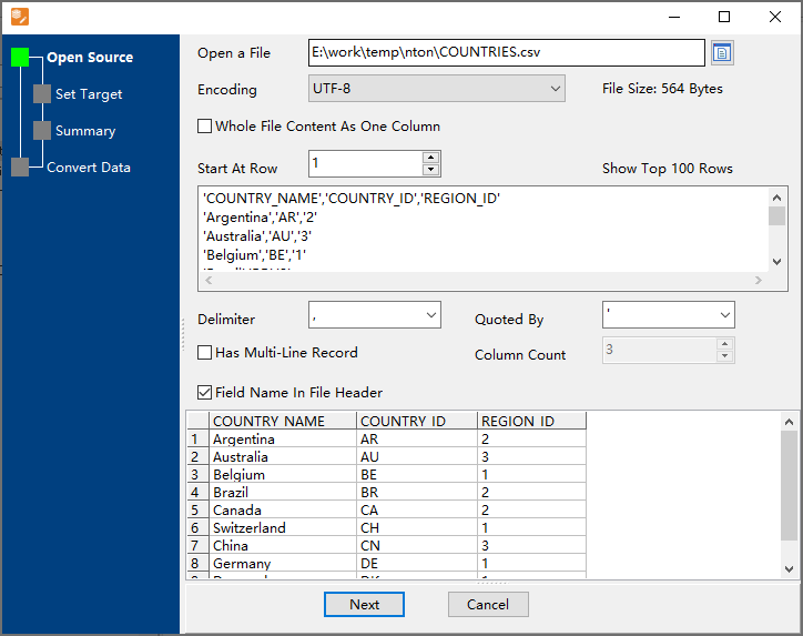 Import CSV file into Redis string keys in same namespace - source CSV file