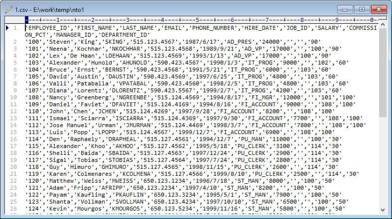 Batch import CSV file into hash keys in same namespace - view a source CSV file