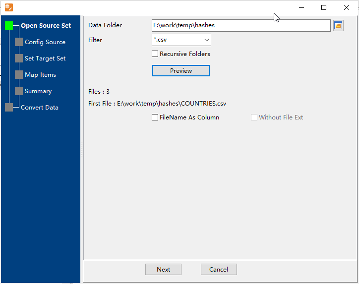 Batch import Csv file into Redis hash keys - source folder