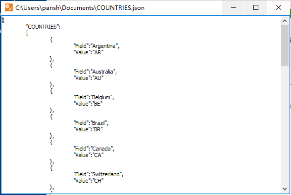 export Redis hash key to JSON file - view exported file