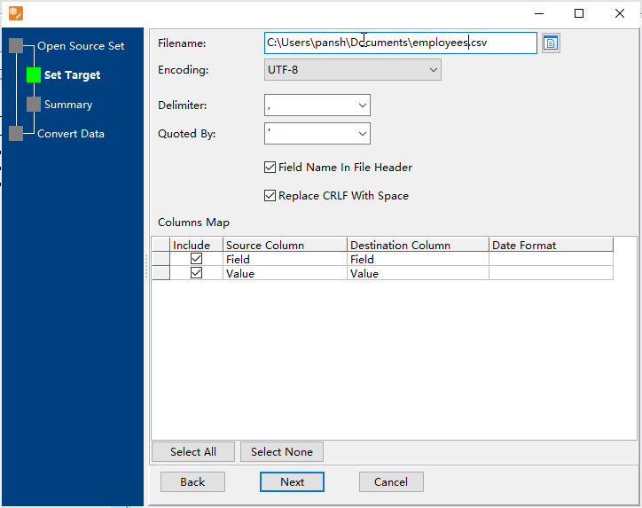 Batch export Redis data from hash keys to 1 Csv file - config destination file