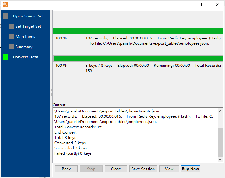 Batch export Redis data from hash keys to Json files - export hash