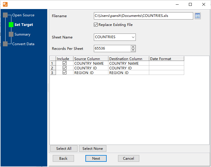 Export Redis data from hash keys in same namespace to Excel file - config destination file