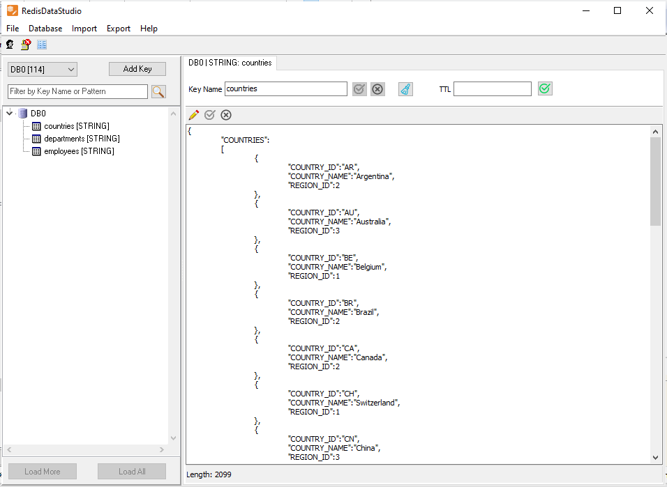 Export Redis string keys to JSON files - string keys