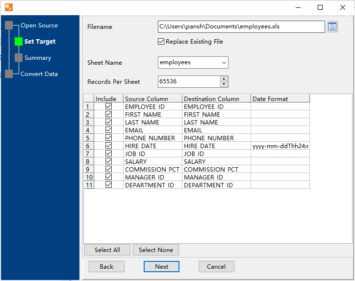 Export Redis data from string keys in same namespace to Excel file - config destination file