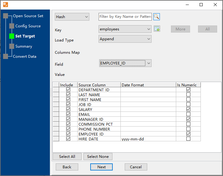 Batch import Excel file into 1 Redis hash key - config destination hash key