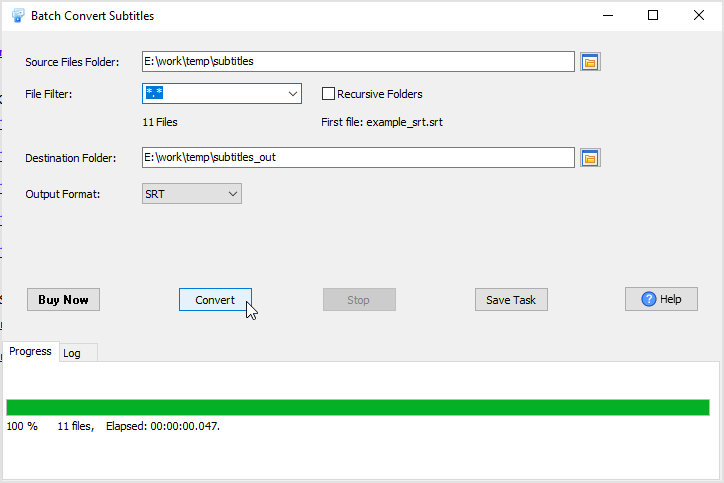 Batch Convert Subtitles