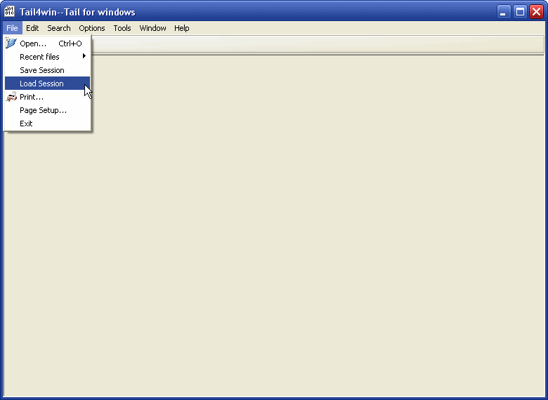 Windows Tail - tail4win load session