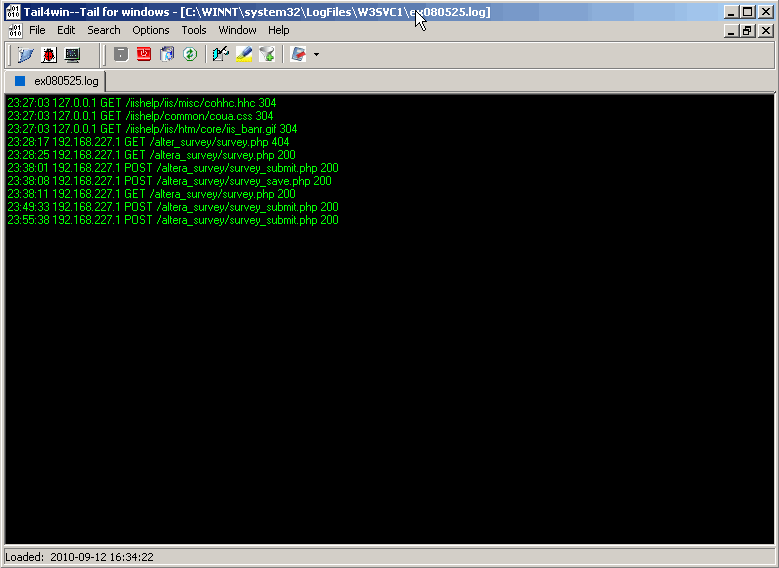 tail IIS log on windows
