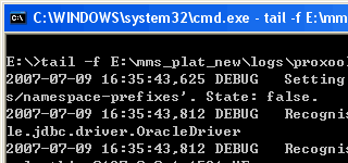 Tail command line on windows