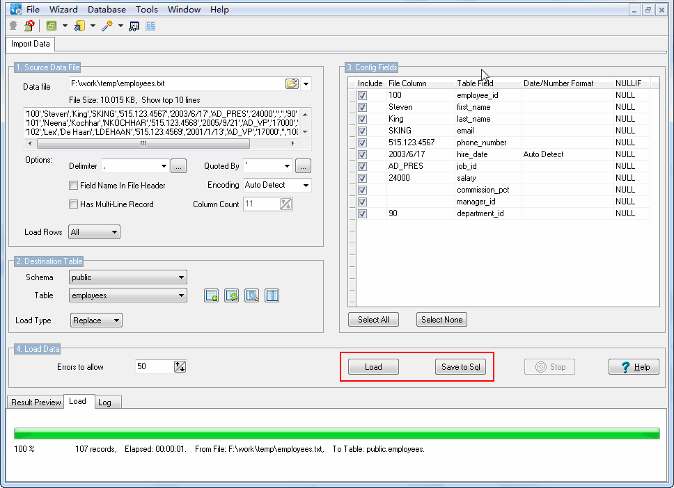 Import data from Csv (Txt) to MySQL -  import data