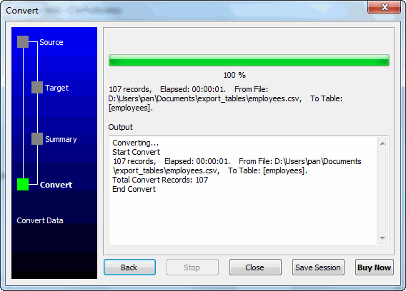 Copy Data From CSV File To Oracle - import data