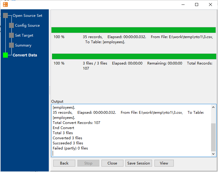 Batch copy CSV files data To SQL Server - import data