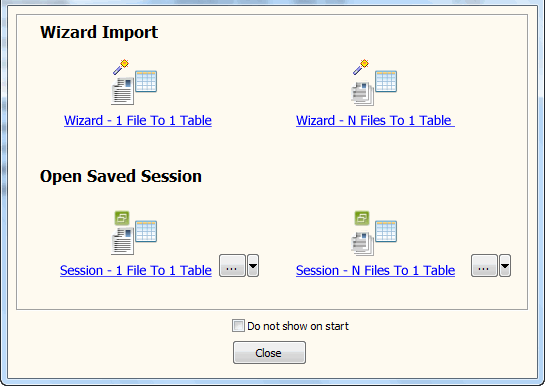 Batch import Excel data To DBF - task window