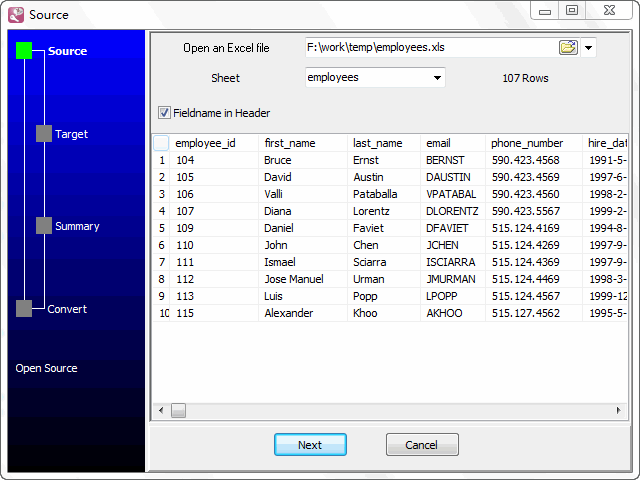 Batch import Csv (Txt) data To DB2 - select a folder