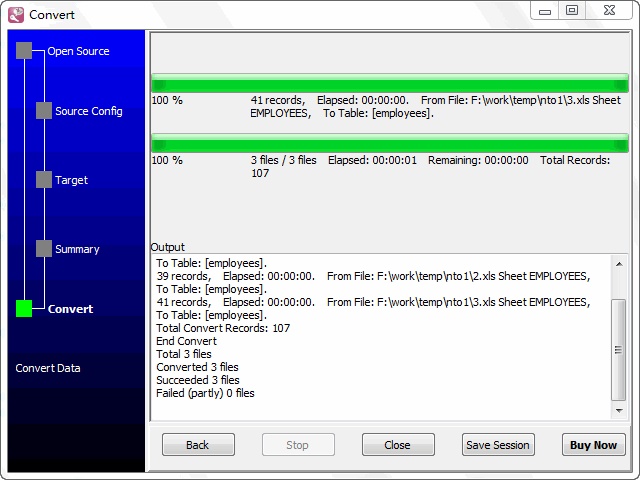 Import data from Excel to DBF -  import data