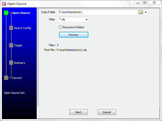 Batch import Excel data To DBF - select a folder