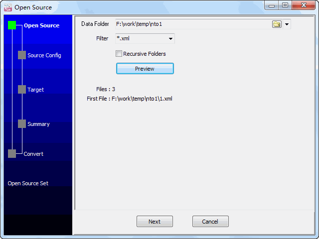 Batch import XML data To SQLite - select a folder