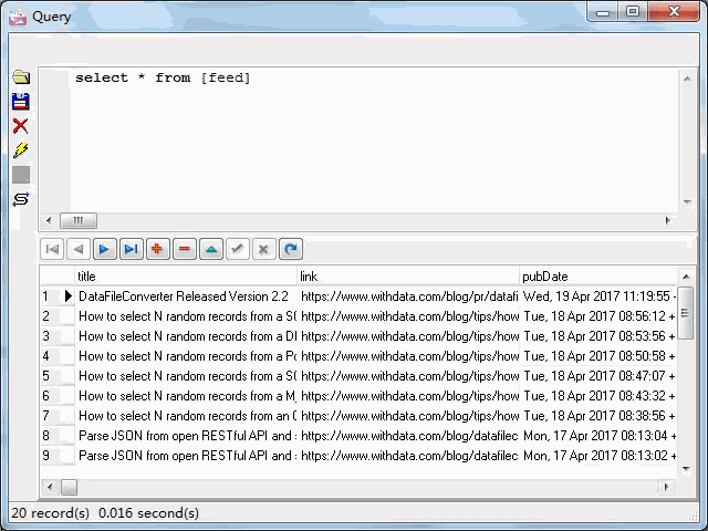 import online RSS feeds to Access - view  Access table