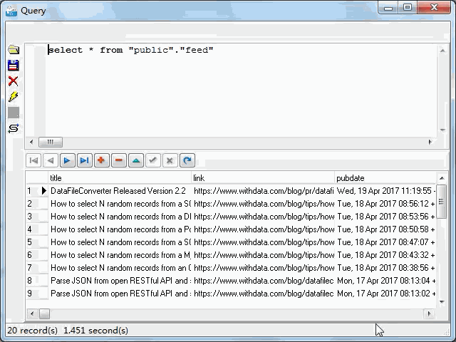 import online RSS feeds to Redshift - view  Redshift table